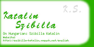 katalin szibilla business card